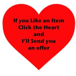 Like an Item? Click the ❤️ and I'll send and Offer